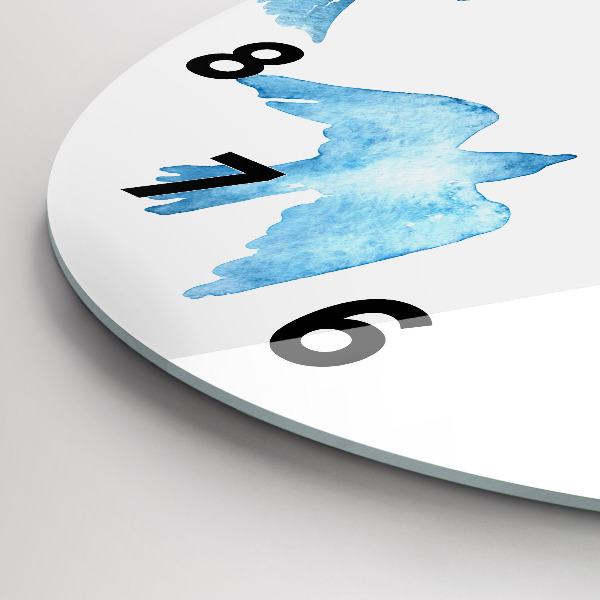 Orologio rotondo in vetro Uccelli blu volanti