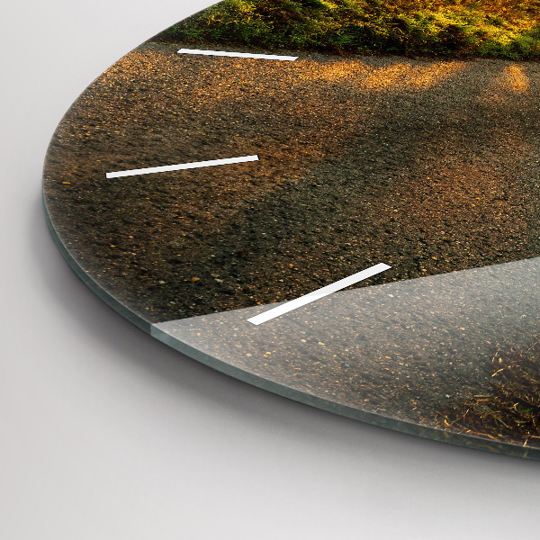 Orologio rotondo in vetro Nebbia all'alba