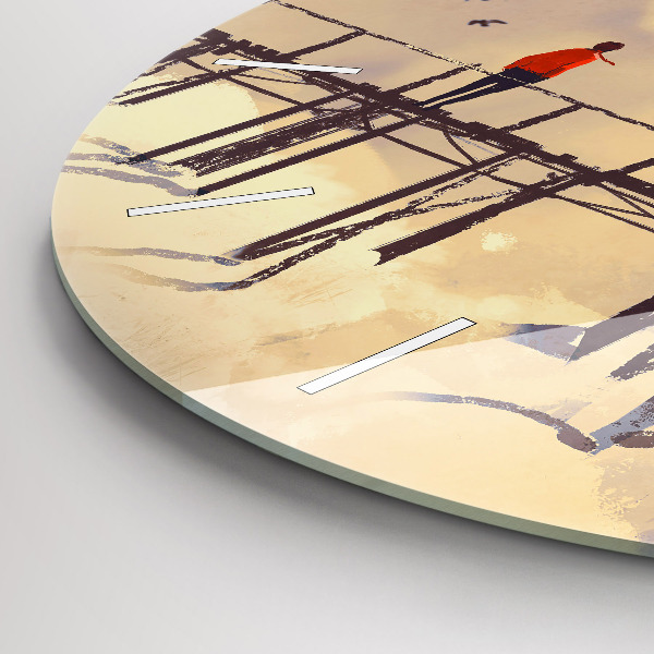 Orologio rotondo in vetro Uomo sul vecchio ponte