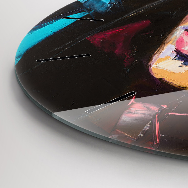 Orologio rotondo in vetro Ritratto di una donna