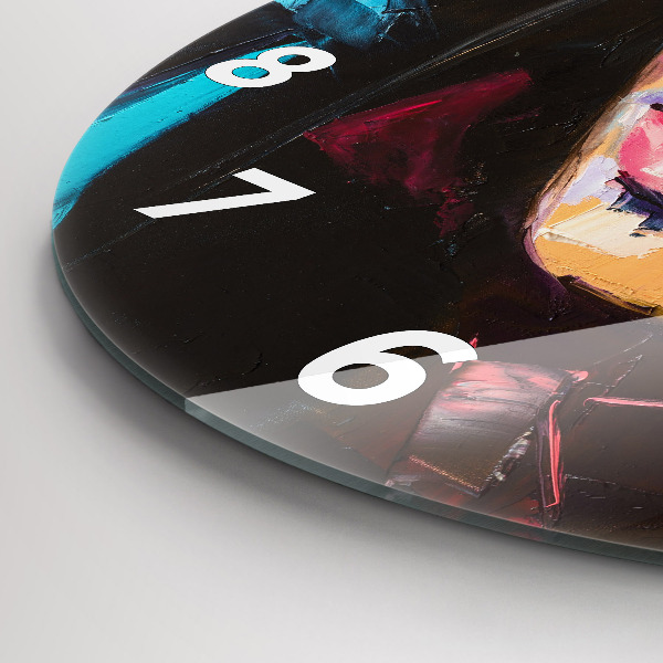 Orologio rotondo in vetro Ritratto di una donna