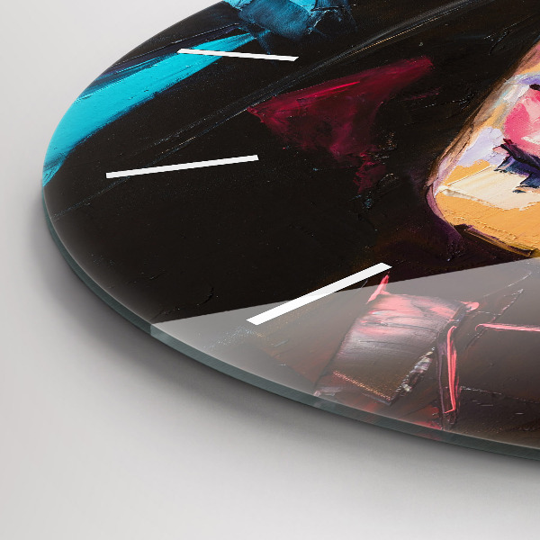 Orologio rotondo in vetro Ritratto di una donna