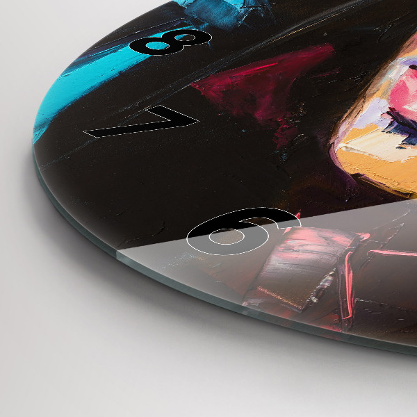 Orologio rotondo in vetro Ritratto di una donna