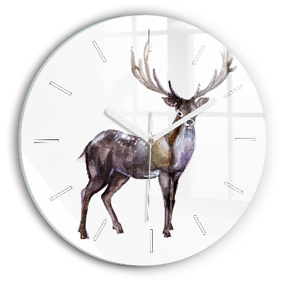 Orologio rotondo in vetro Il cervo, il re della natura selvaggia