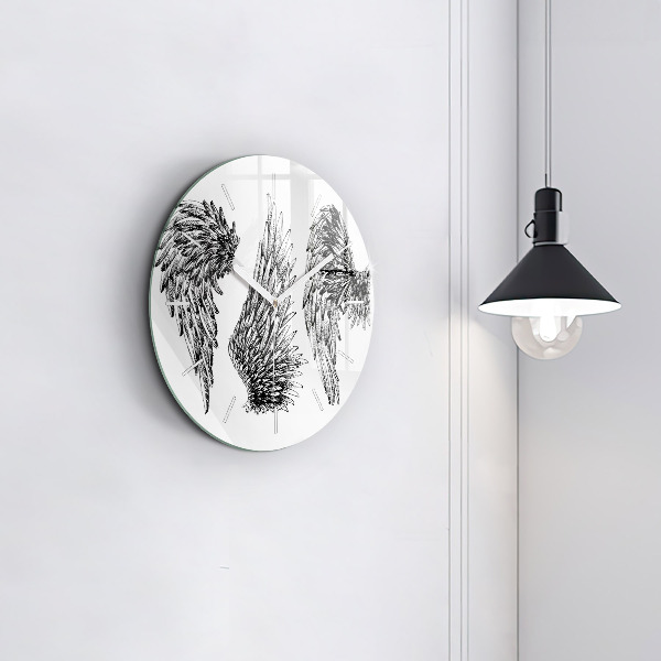 Orologio rotondo in vetro Ali d'angelo