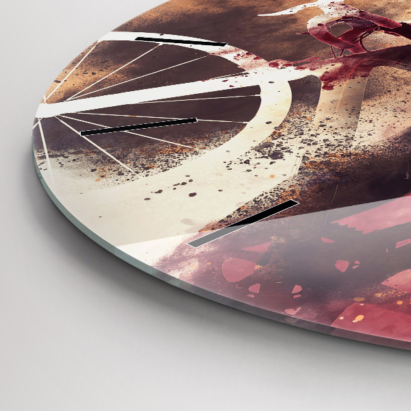 Orologio rotondo in vetro Donna e bicicletta