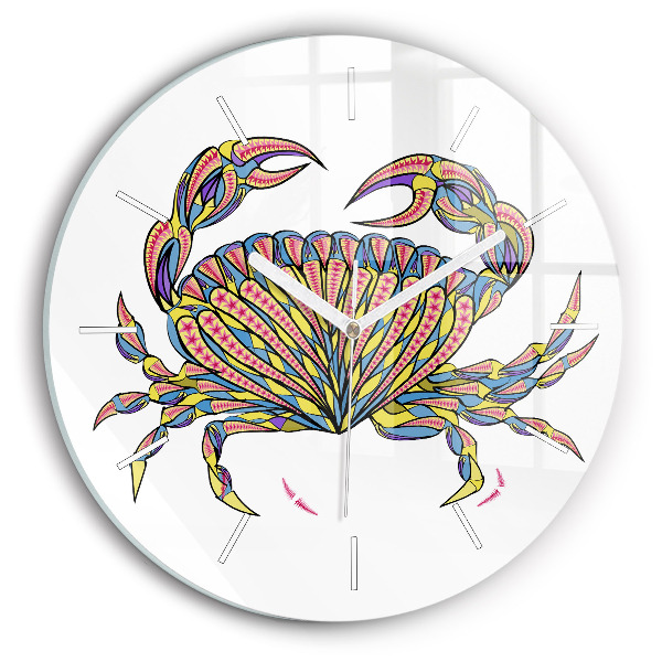 Orologio rotondo in vetro Granchio etnico