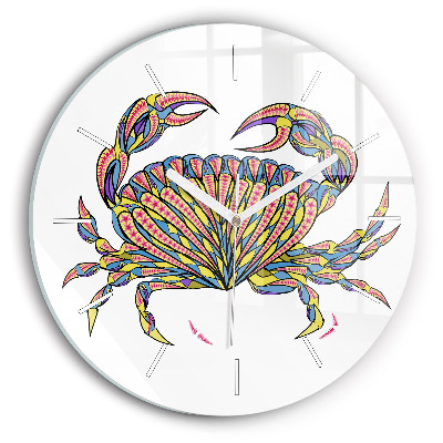 Orologio rotondo in vetro Granchio etnico
