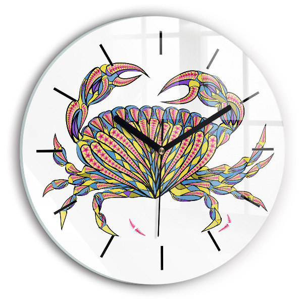 Orologio rotondo in vetro Granchio etnico