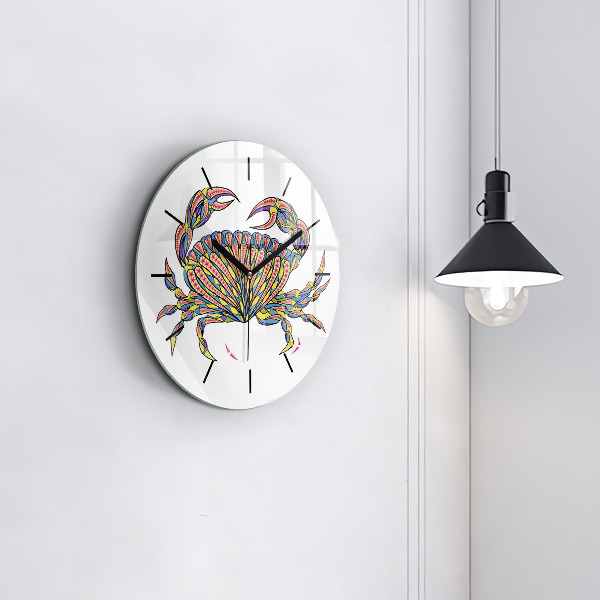 Orologio rotondo in vetro Granchio etnico