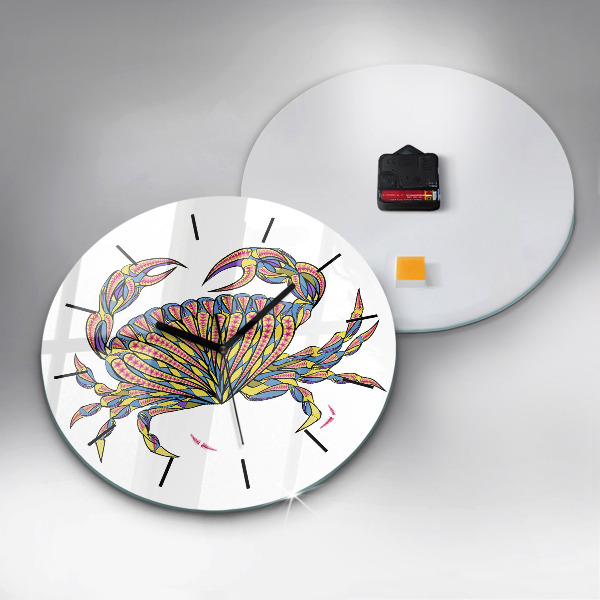 Orologio rotondo in vetro Granchio etnico