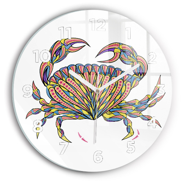 Orologio rotondo in vetro Granchio etnico
