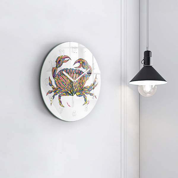 Orologio rotondo in vetro Granchio etnico