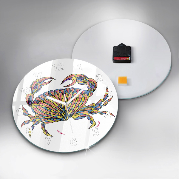 Orologio rotondo in vetro Granchio etnico
