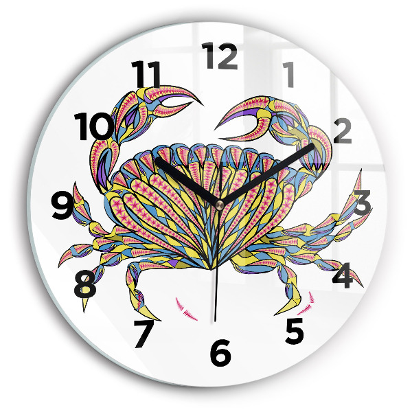 Orologio rotondo in vetro Granchio etnico