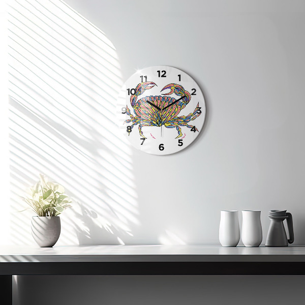 Orologio rotondo in vetro Granchio etnico