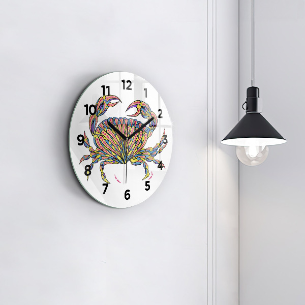 Orologio rotondo in vetro Granchio etnico
