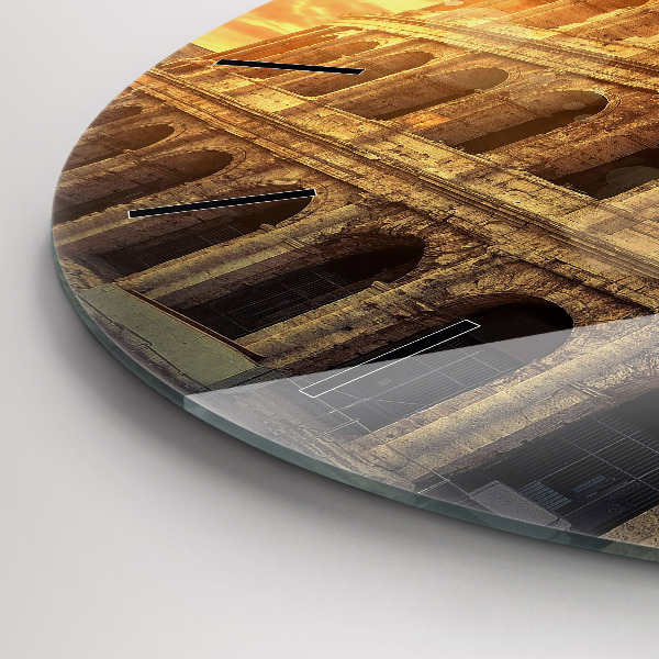 Orologio rotondo in vetro Colosseo romano