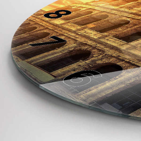 Orologio rotondo in vetro Colosseo romano