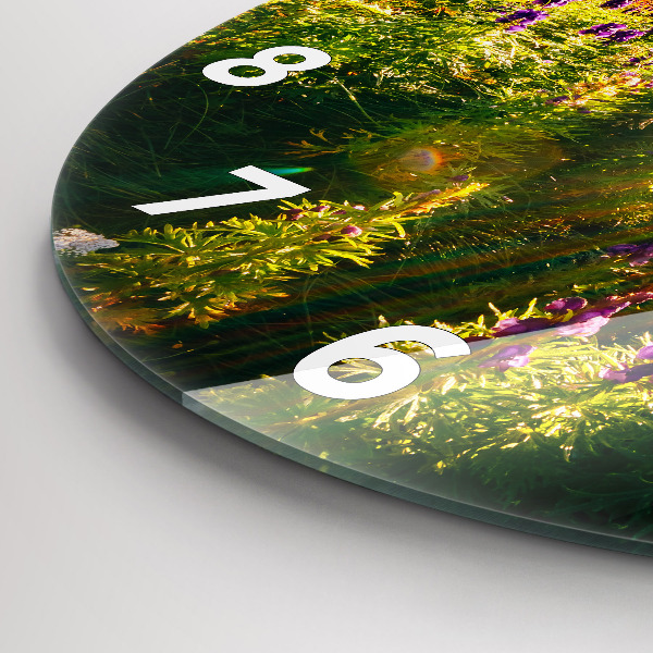 Orologio rotondo in vetro Prato di lavanda