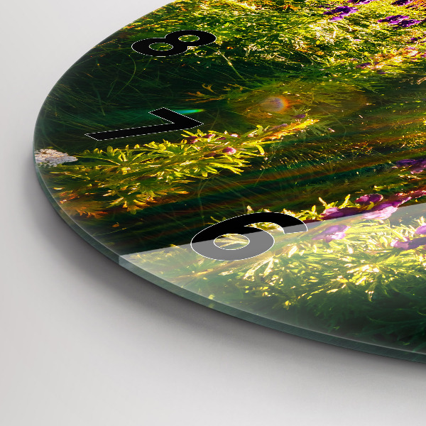 Orologio rotondo in vetro Prato di lavanda