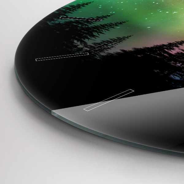 Orologio rotondo in vetro aurora boreale