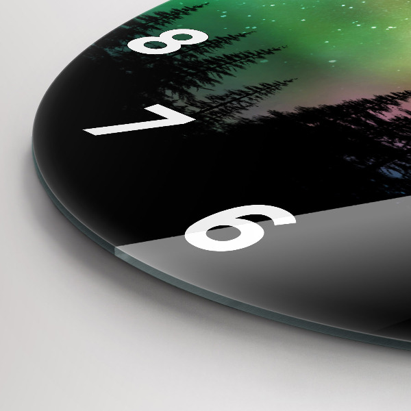 Orologio rotondo in vetro aurora boreale