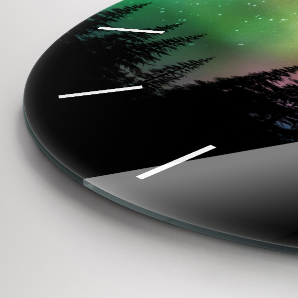 Orologio rotondo in vetro aurora boreale