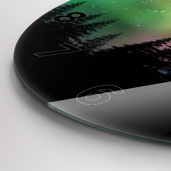 Orologio rotondo in vetro aurora boreale