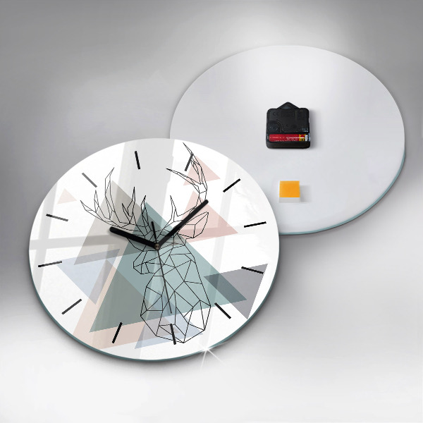 Orologio rotondo in vetro Renna stile scandinavo