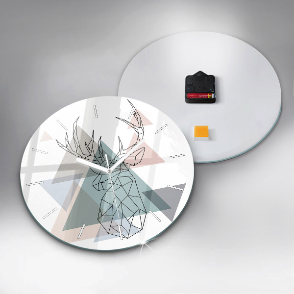 Orologio rotondo in vetro Renna stile scandinavo