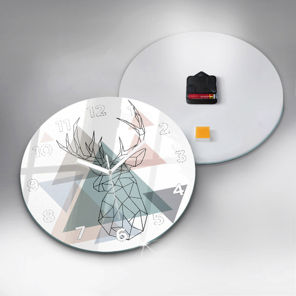 Orologio rotondo in vetro Renna stile scandinavo