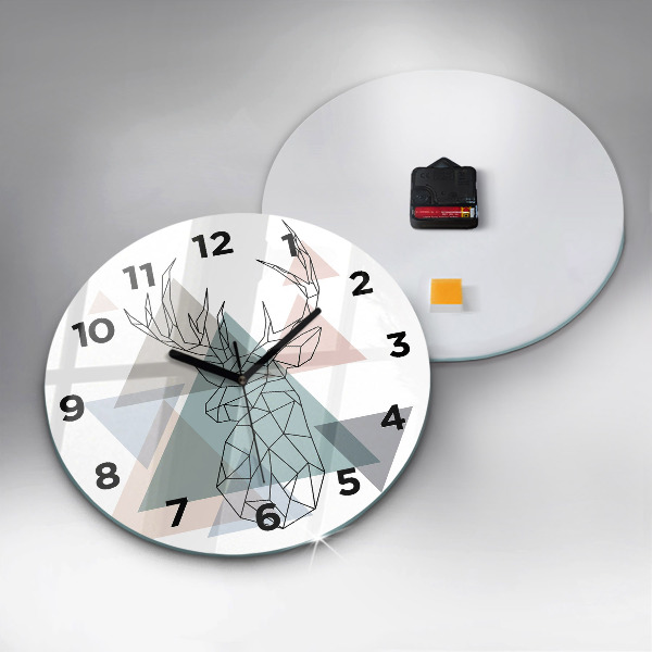 Orologio rotondo in vetro Renna stile scandinavo