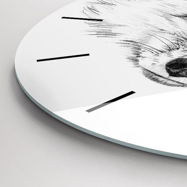 Orologio rotondo in vetro Testa di volpe grafica