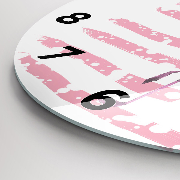 Orologio rotondo in vetro Grafica fenicottero
