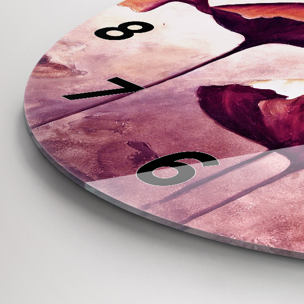 Orologio rotondo in vetro Papaveri in fiore