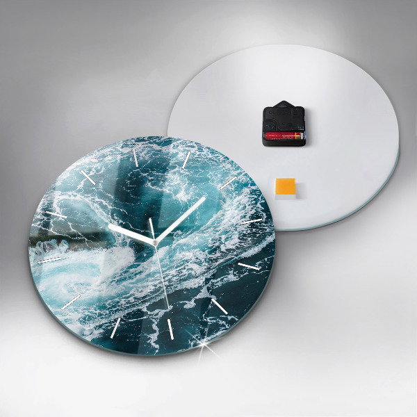 Orologio rotondo in vetro Onde vorticose e spumose
