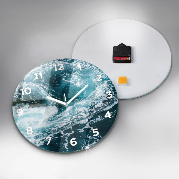 Orologio rotondo in vetro Onde vorticose e spumose