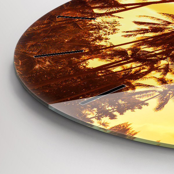 Orologio rotondo in vetro Palme soleggiate