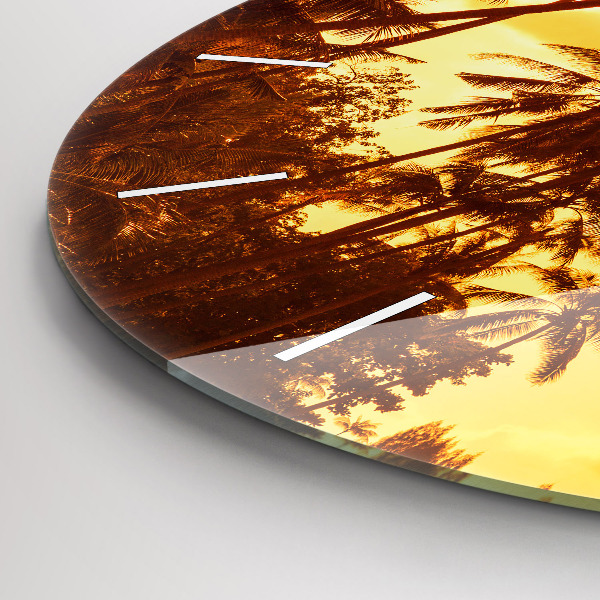 Orologio rotondo in vetro Palme soleggiate