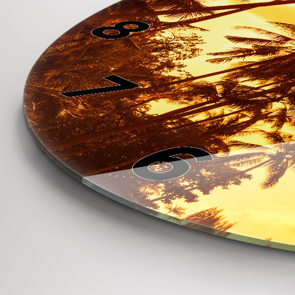 Orologio rotondo in vetro Palme soleggiate