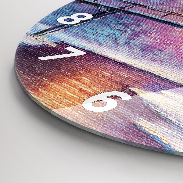 Orologio rotondo in vetro Albero di Natale e ponte