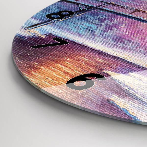 Orologio rotondo in vetro Albero di Natale e ponte