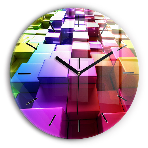Orologio rotondo Cubi colorati