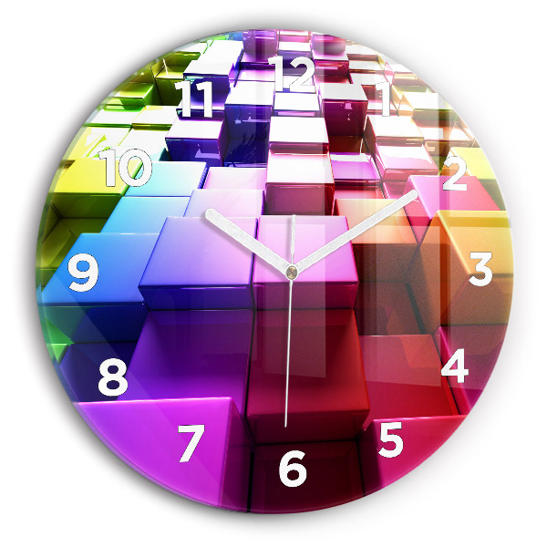 Orologio rotondo Cubi colorati