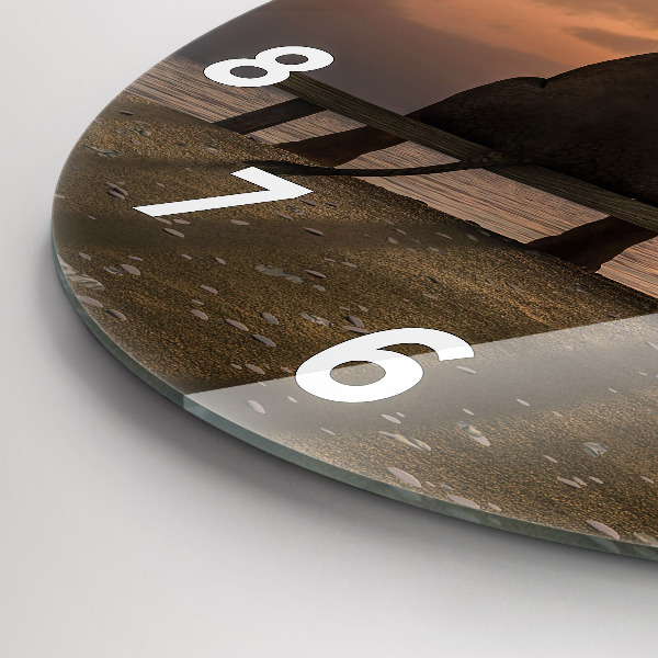 Orologio rotondo Animali e tramonto