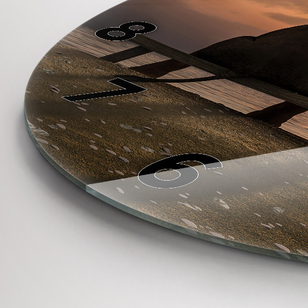 Orologio rotondo Animali e tramonto