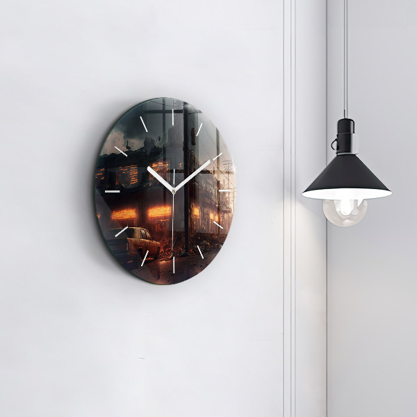 Orologio rotondo in vetro Edificio apocalittico