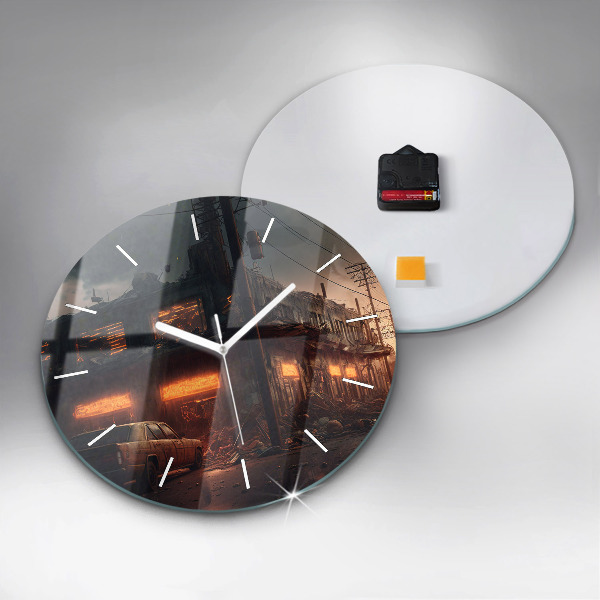 Orologio rotondo in vetro Edificio apocalittico