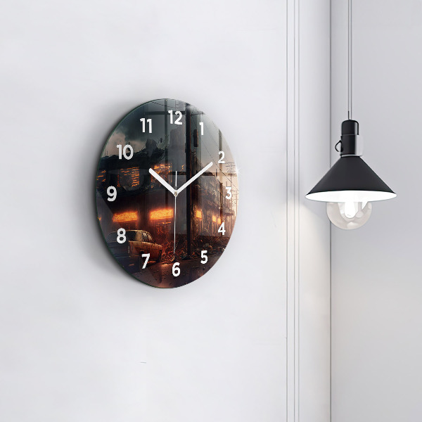 Orologio rotondo in vetro Edificio apocalittico